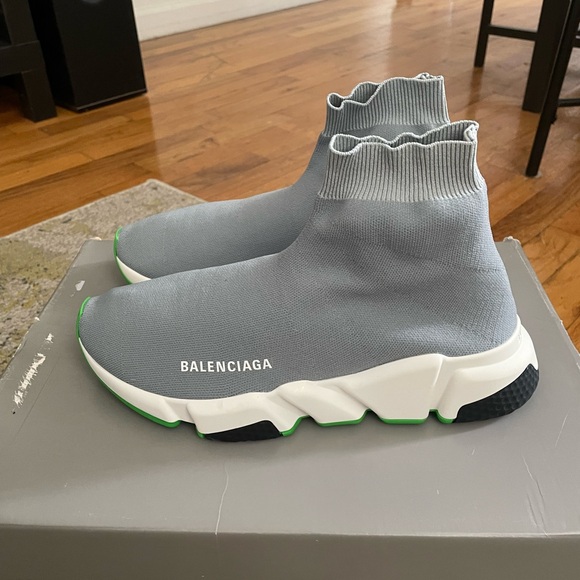 Brand new Balenciaga Speed Trainer grey white black green sz eu 39 - Picture 4 of 7